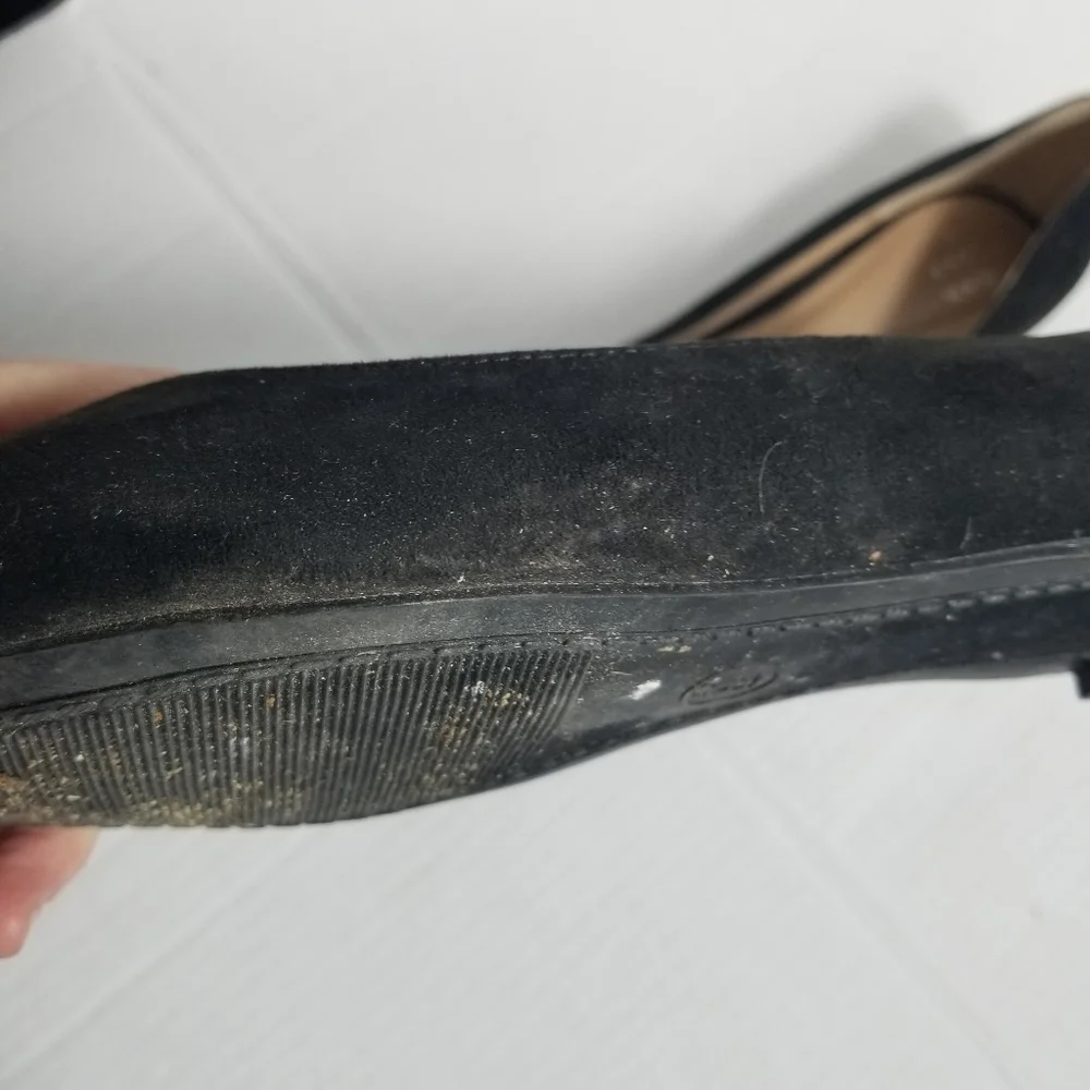 A NEW DAY BLACK SMALL HEEL SLIP ONS SIZE 9